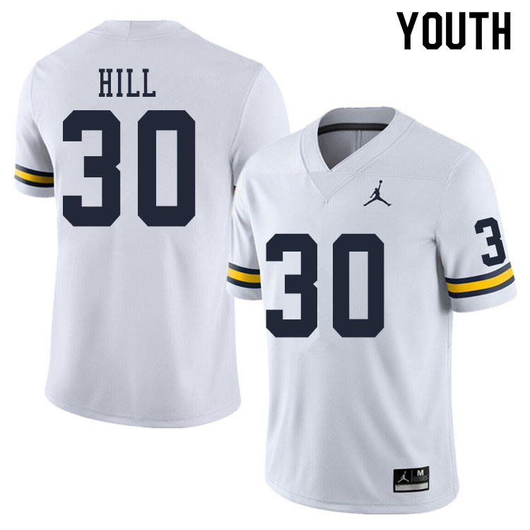 Youth #30 Daxton Hill Michigan Wolverines College Football Jerseys Sale-White